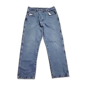 Wrangler Pro Gear Relaxed Fit Straight Leg Blue Denim Jeans Men's 36x30